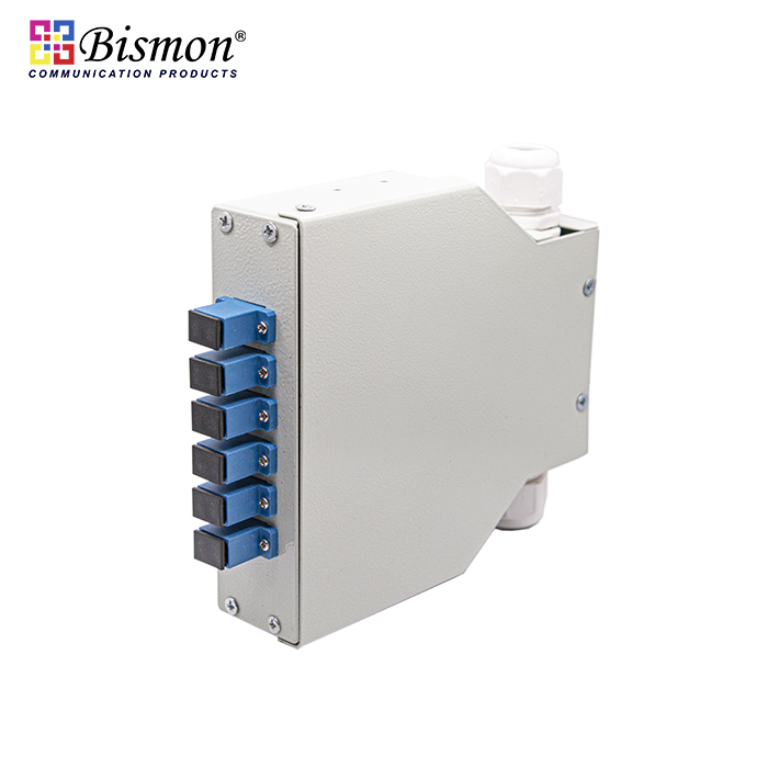 DIN-Rail 6 Core Wall Box fiber optic+SC Adapter Simplex Single-mode